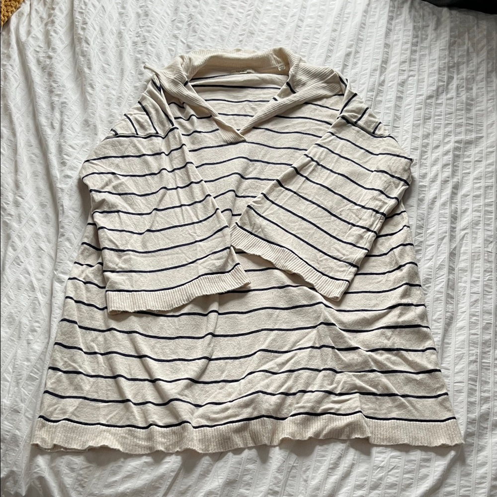 Striped Cream and Black Tunic